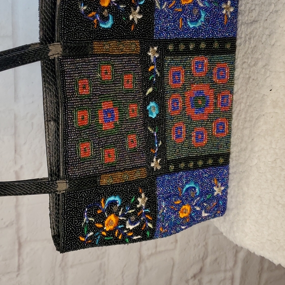 Vintage beaded, Embroidered satchel purse - Picture 11 of 11